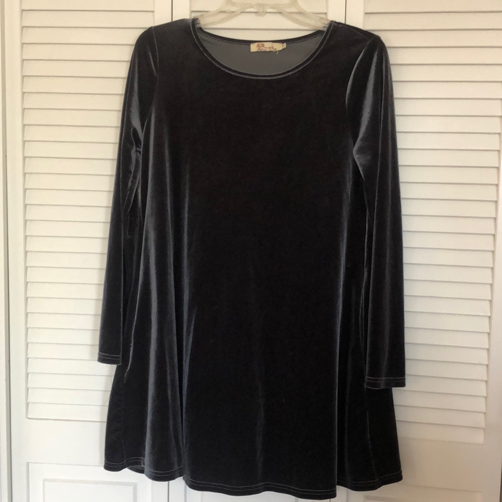 Aryeh Velvet Silver Mini Dress